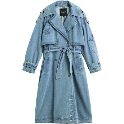 Desigual Abrigo de mujer vaquero largo 100% algodón. (34) Azul mujer Desigual Abrigo de mujer vaquero largo 100% algodón. (34) Azul mujer