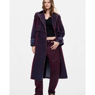 Desigual Abrigo de mujer trench 100% algodón. (38) Morado mujer Desigual Abrigo de mujer trench 100% algodón. (38) Morado mujer