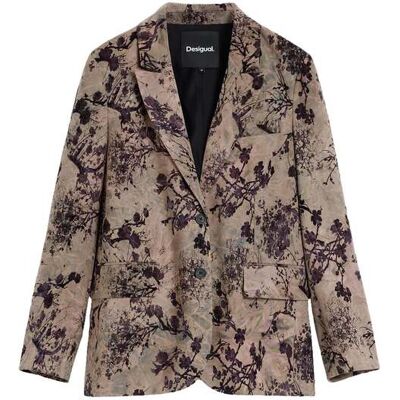 Desigual Abrigo de mujer estampado flores. (36) Gris mujer Desigual Abrigo de mujer estampado flores. (36) Gris mujer