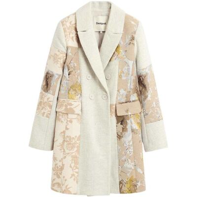 Desigual Abrigo de mujer estampado joya. (38) Blanco mujer Desigual Abrigo de mujer estampado joya. (38) Blanco mujer