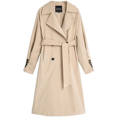 Desigual Abrigo de mujer trench removible. (42) Marrón mujer Desigual Abrigo de mujer trench removible. (42) Marrón mujer