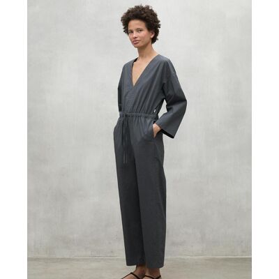 Ecoalf Mono de mujer de pantalón largo con ajuste de goma en cintura y bolsillos laterales. (38) Gris oscuro mujer Ecoalf Mono de mujer de pantalón largo con ajuste de goma en cintura y bolsillos laterales. (38) Gris oscuro mujer