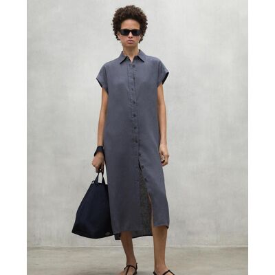 Ecoalf Vestido liso con cierre de botones. (34) Gris oscuro mujer Ecoalf Vestido liso con cierre de botones. (34) Gris oscuro mujer