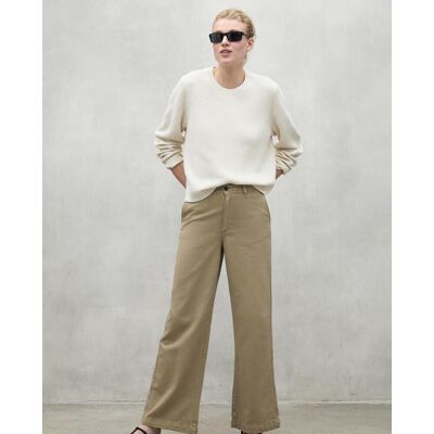 Ecoalf Jersey de mujer de manga larga y cuello canalé. (L) Blanco mujer Ecoalf Jersey de mujer de manga larga y cuello canalé. (L) Blanco mujer