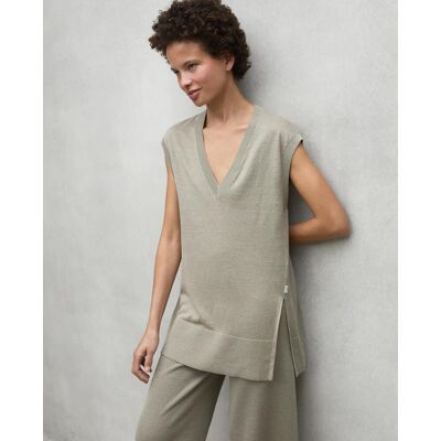 Ecoalf Pantalón recto de mujer con cintura ajustable con banda elástica. (XS) Kaki mujer Ecoalf Pantalón recto de mujer con cintura ajustable con banda elástica. (XS) Kaki mujer