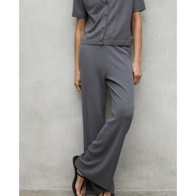 Ecoalf Pantalón recto de mujer con cintura ajustable con banda elástica. (S) Gris mujer Ecoalf Pantalón recto de mujer con cintura ajustable con banda elástica. (S) Gris mujer