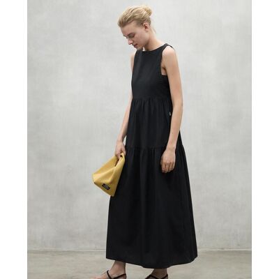Ecoalf Vestido largo de tirantes con bolsillos. (38) Negro mujer Ecoalf Vestido largo de tirantes con bolsillos. (38) Negro mujer