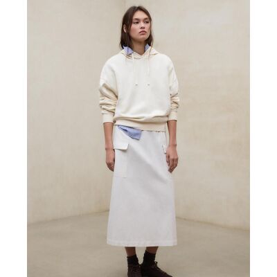 Ecoalf Sudadera de mujer de algodón con capucha. Beige mujer Ecoalf Sudadera de mujer de algodón con capucha. Beige mujer