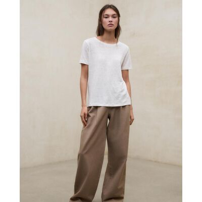 Ecoalf Camiseta de mujer de manga corta de lino. (M) Blanco mujer Ecoalf Camiseta de mujer de manga corta de lino. (M) Blanco mujer