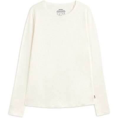 Ecoalf Camiseta de mujer de manga larga de lino. (M) Blanco mujer Ecoalf Camiseta de mujer de manga larga de lino. (M) Blanco mujer