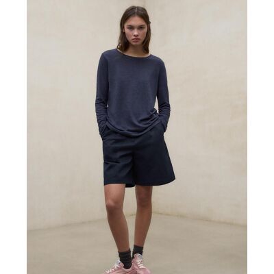 Ecoalf Camiseta de mujer de manga larga de lino. (XL) Azul antracita mujer Ecoalf Camiseta de mujer de manga larga de lino. (XL) Azul antracita mujer