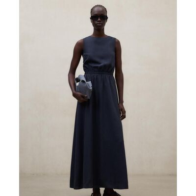 Ecoalf Vestido largo con espalda abierta y cintura elástica. (42) Azul marino mujer Ecoalf Vestido largo con espalda abierta y cintura elástica. (42) Azul marino mujer