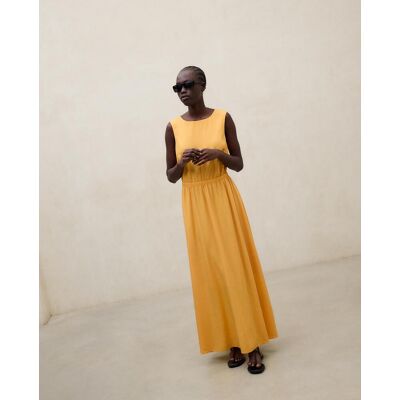 Ecoalf Vestido largo con espalda abierta y cintura elástica. (42) Naranja mujer Ecoalf Vestido largo con espalda abierta y cintura elástica. (42) Naranja mujer