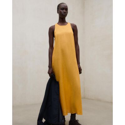 Ecoalf Vestido largo de lino sin mangas. (34) Naranja fuerte mujer Ecoalf Vestido largo de lino sin mangas. (34) Naranja fuerte mujer