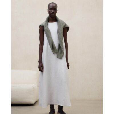 Ecoalf Vestido largo de lino sin mangas. (38) Blanco mujer Ecoalf Vestido largo de lino sin mangas. (38) Blanco mujer