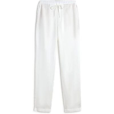 Ecoalf Pantalón recto de mujer de lino con cintura ajustable. (XS) Blanco mujer Ecoalf Pantalón recto de mujer de lino con cintura ajustable. (XS) Blanco mujer