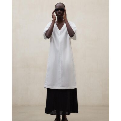 Ecoalf Vestido midi oversize con manga kimono. (40) Blanco mujer Ecoalf Vestido midi oversize con manga kimono. (40) Blanco mujer