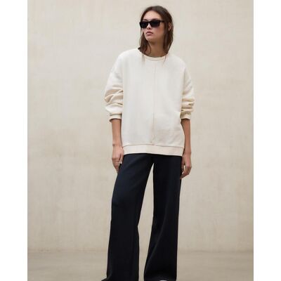 Ecoalf Sudadera de mujer con hombros caídos de algodón. (L) Beige mujer Ecoalf Sudadera de mujer con hombros caídos de algodón. (L) Beige mujer