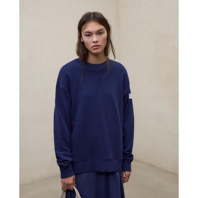 Ecoalf Sudadera de mujer de algodón con estampado puff en espalda. (L) Azul marino mujer Ecoalf Sudadera de mujer de algodón con estampado puff en espalda. (L) Azul marino mujer
