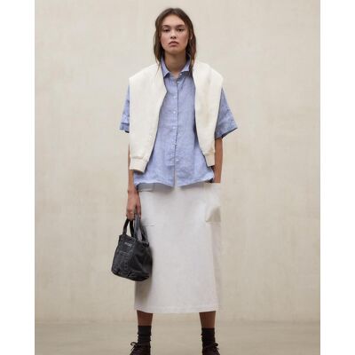 Ecoalf Falda midi acampanada con bolsillos laterales. (36) Blanco mujer Ecoalf Falda midi acampanada con bolsillos laterales. (36) Blanco mujer