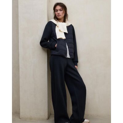Ecoalf Pantalón ancho de mujer con banda elástica en cintura. (M) Azul marino mujer Ecoalf Pantalón ancho de mujer con banda elástica en cintura. (M) Azul marino mujer