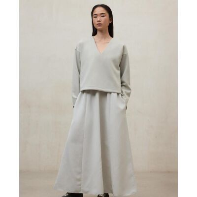 Ecoalf Vestido largo de manga larga con ajuste de goma en cintura. (40) Beige mujer Ecoalf Vestido largo de manga larga con ajuste de goma en cintura. (40) Beige mujer