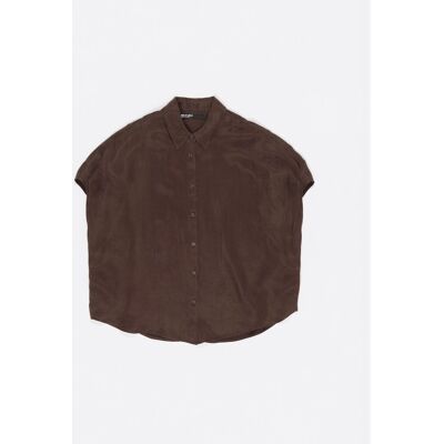 Bimba y Lola Camisa de mujer corte capa fluida. (36) Marrón oscuro mujer Bimba y Lola Camisa de mujer corte capa fluida. (36) Marrón oscuro mujer