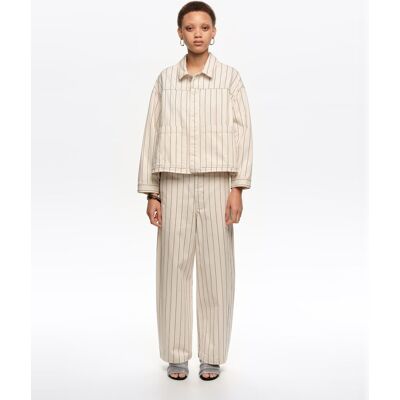 Bimba y Lola Cazadora vaquera de mujer línea A denim rayas. (42) Crudo mujer Bimba y Lola Cazadora vaquera de mujer línea A denim rayas. (42) Crudo mujer