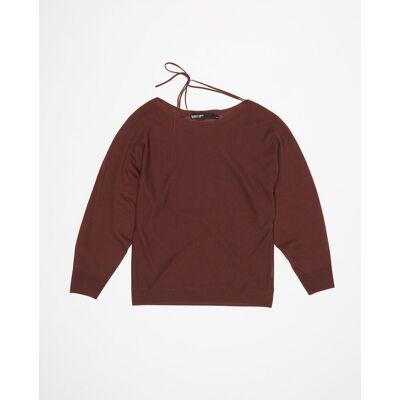 Bimba y Lola Jersey de mujer escote barco lazos cruzados. (42) Marrón mujer Bimba y Lola Jersey de mujer escote barco lazos cruzados. (42) Marrón mujer