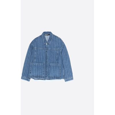 Bimba y Lola Cazadora denim de mujer 100% algodón de rayas. (42) Azul mujer Bimba y Lola Cazadora denim de mujer 100% algodón de rayas. (42) Azul mujer