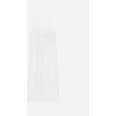 Bimba y Lola Vestido midi encaje lino lavado. (34) Blanco mujer Bimba y Lola Vestido midi encaje lino lavado. (34) Blanco mujer