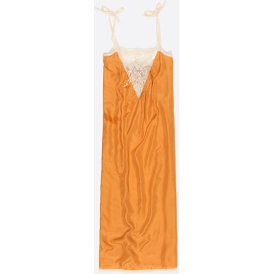 Bimba y Lola Vestido tirantes encajes seda. (34) Naranja mujer Bimba y Lola Vestido tirantes encajes seda. (34) Naranja mujer