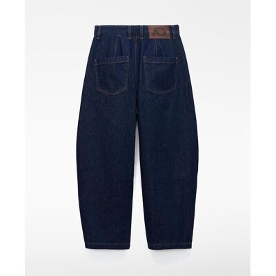 Adolfo Dominguez Vaquero de mujer barrel fit en denim de algodón. (38) Azul marino mujer Adolfo Dominguez Vaquero de mujer barrel fit en denim de algodón. (38) Azul marino mujer
