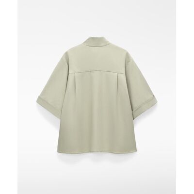 Adolfo Dominguez Camisa de mujer de manga corta con cuello tira. (42) Verde claro mujer Adolfo Dominguez Camisa de mujer de manga corta con cuello tira. (42) Verde claro mujer
