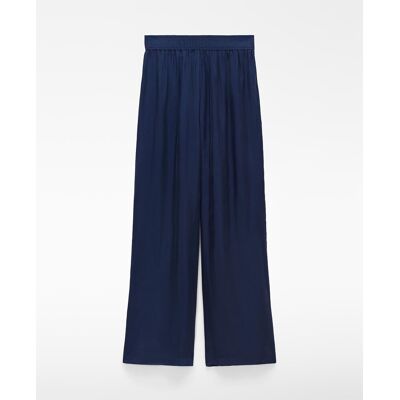 Adolfo Dominguez Pantalones anchos de mujer palazzo con cintura elástica. (38) Azul oscuro mujer Adolfo Dominguez Pantalones anchos de mujer palazzo con cintura elástica. (38) Azul oscuro mujer