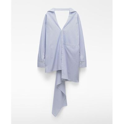 Adolfo Dominguez Camisa de mujer desestructurada de rayas. (38) Blanco mujer Adolfo Dominguez Camisa de mujer desestructurada de rayas. (38) Blanco mujer