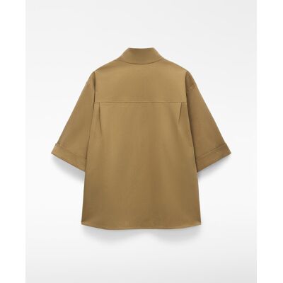 Adolfo Dominguez Camisa de mujer de manga corta con cuello tira. (44) Marrón mujer Adolfo Dominguez Camisa de mujer de manga corta con cuello tira. (44) Marrón mujer
