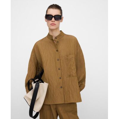 Adolfo Dominguez Camisa de mujer con efecto arrugado. (38) Marrón claro mujer Adolfo Dominguez Camisa de mujer con efecto arrugado. (38) Marrón claro mujer