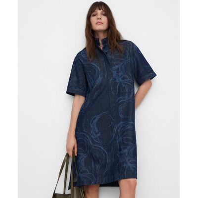 Adolfo Dominguez Vestido midi camisero en denim estampado. (36) Azul denim mujer Adolfo Dominguez Vestido midi camisero en denim estampado. (36) Azul denim mujer