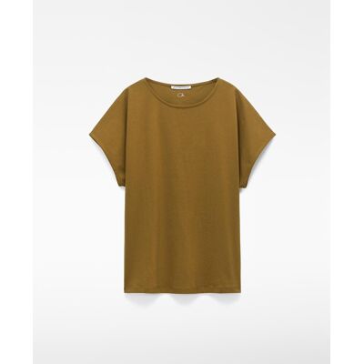 Adolfo Dominguez Camiseta de mujer recta en PYRATEX® Algodón Español. (XL) Kaki mujer Adolfo Dominguez Camiseta de mujer recta en PYRATEX® Algodón Español. (XL) Kaki mujer