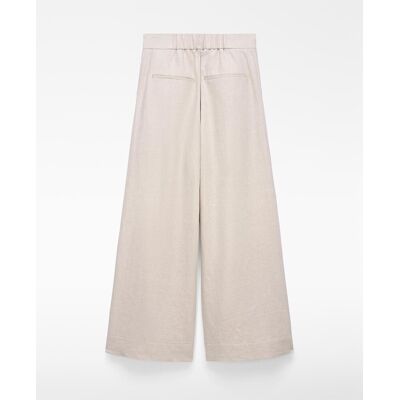 Adolfo Dominguez Pantalón ancho de mujer con doble pinza. (36) Beige mujer Adolfo Dominguez Pantalón ancho de mujer con doble pinza. (36) Beige mujer