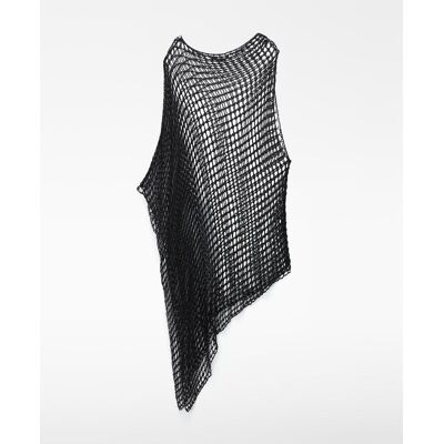 Adolfo Dominguez Jersey de mujer capa de red en punto metalizado. (L) Negro mujer Adolfo Dominguez Jersey de mujer capa de red en punto metalizado. (L) Negro mujer