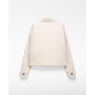 Adolfo Dominguez Sobrecamisa de mujer corta con bolsillos. (42) Beige mujer Adolfo Dominguez Sobrecamisa de mujer corta con bolsillos. (42) Beige mujer