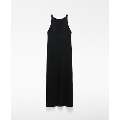 Adolfo Dominguez Vestido largo en punto metalizado. (42) Negro mujer Adolfo Dominguez Vestido largo en punto metalizado. (42) Negro mujer