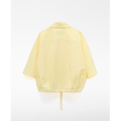 Adolfo Dominguez Camisa de mujer boxy en tejido seersucker. (M) Amarillo mujer Adolfo Dominguez Camisa de mujer boxy en tejido seersucker. (M) Amarillo mujer