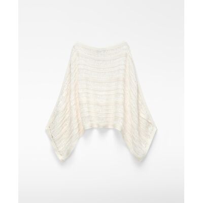Adolfo Dominguez Jersey de mujer capa en punto calado. (M) Blanco mujer Adolfo Dominguez Jersey de mujer capa en punto calado. (M) Blanco mujer