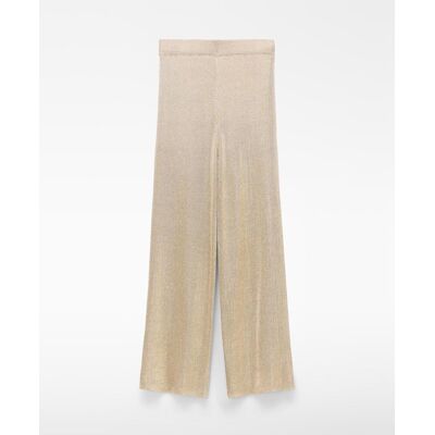 Adolfo Dominguez Pantalones rectos de mujer en punto metalizado. (S) Dorado mujer Adolfo Dominguez Pantalones rectos de mujer en punto metalizado. (S) Dorado mujer