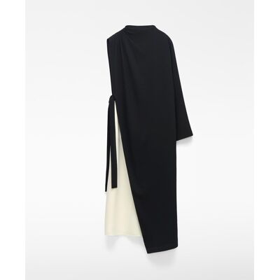 Adolfo Dominguez Vestido largo asimétrico bicolor. (38) Negro mujer Adolfo Dominguez Vestido largo asimétrico bicolor. (38) Negro mujer