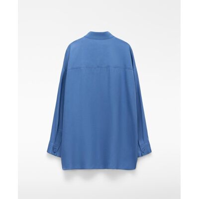 Adolfo Dominguez Camisa de mujer fluida con cuello mao. (36) Azul claro mujer Adolfo Dominguez Camisa de mujer fluida con cuello mao. (36) Azul claro mujer