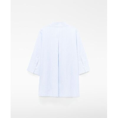 Adolfo Dominguez Camisa de mujer de rayas en tejido seersucker. (XS) Cielo mujer Adolfo Dominguez Camisa de mujer de rayas en tejido seersucker. (XS) Cielo mujer